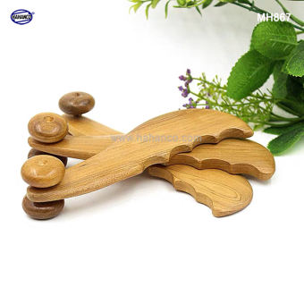 Dụng cụ lăn mũi và Mát xa ngón tay, cạo gió ấn huyệt bằng Gỗ thơm (Bách Xanh) hình răng cưa - MH867 - HAHANCO