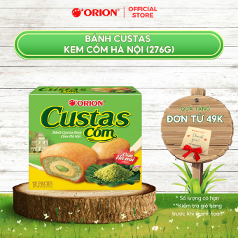 Hộp 12 gói bánh Orion Custas 12P vị cốm Hà Nội (282G)