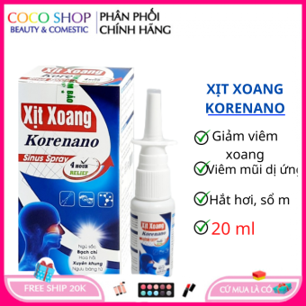 Xịt xoang korenano thảo dược hoa ngũ sắc giảm viêm xoang viêm mũi dị ứng hắt hơi xổ mũi (20ml/lọ)