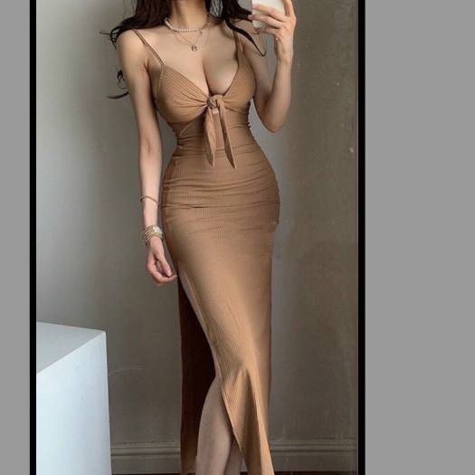 Đầm thun gân mềm hàng nhập cao cấp.