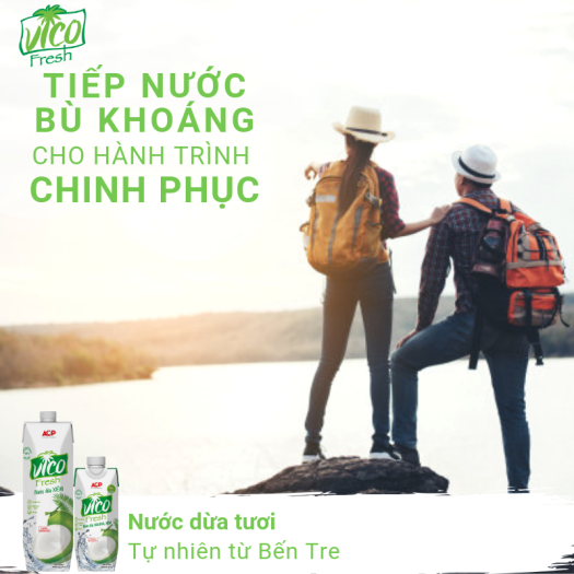 Nước dừa xiêm VICO FRESH (330ml/hộp) - Nước dừa tươi ngon từ xứ dừa Bến Tre