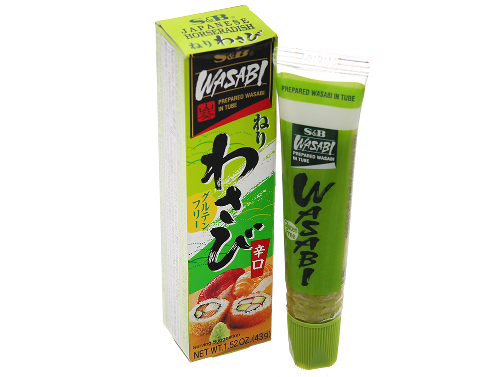 Gia vị mù tạt xanh s&b prepared wasabi in tube