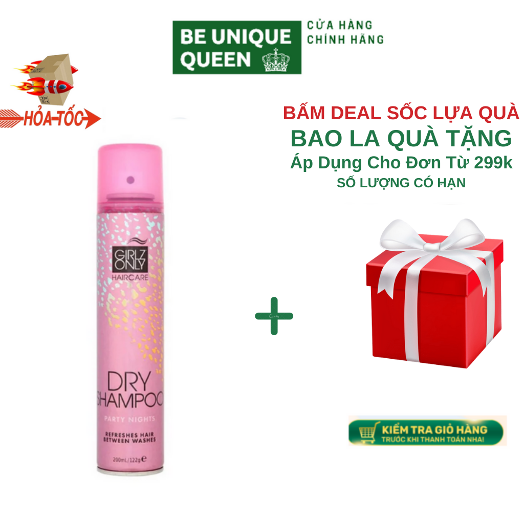 Dầu Gội Khô Girlz Only 200ml - Girlz Only dry shampoo Party Nights