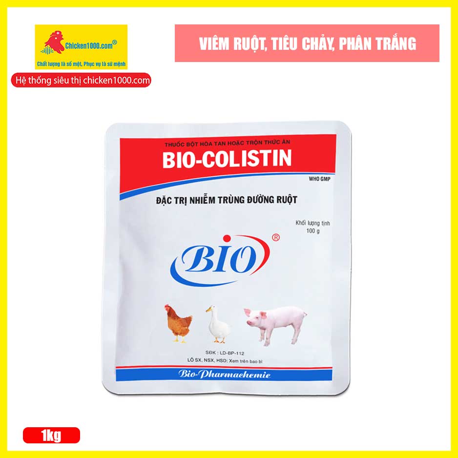 Thuốc Thú Y Colistin Bio Trị Phân Xanh Phân Trắng gói 1kg