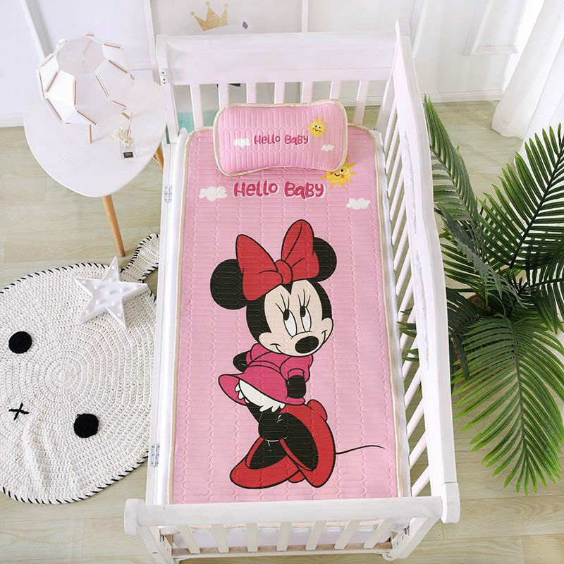 Chiếu điều hoà cao su non tặng kèm gối cho bé, Chiếu điều hoà thoáng mát cho bé, Chiếu cao su non 5D