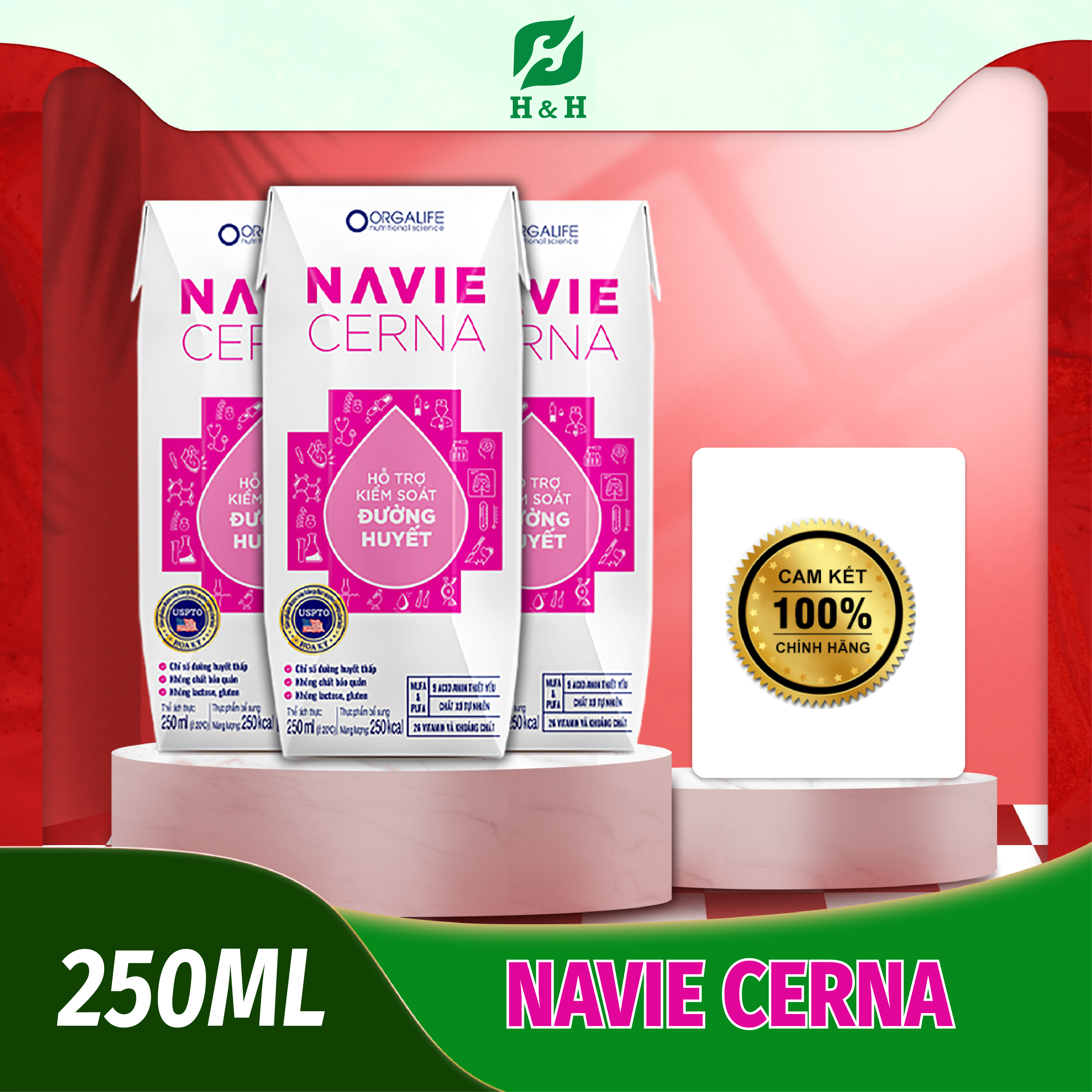 HCM Thực phẩm dinh dưỡng Navie Cerna 3 hộp x 250ml Hỗ trợ kiểm soát đường