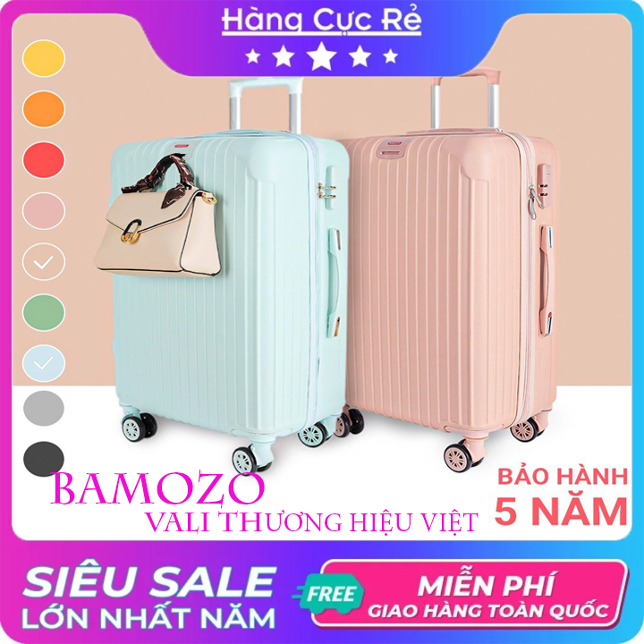 Vali kéo du lịch vali bamozo bmz-8801 20inch/24inch nhựa cao cấp - bảo hành 5 năm + tặng kèm 10 khẩu trang.