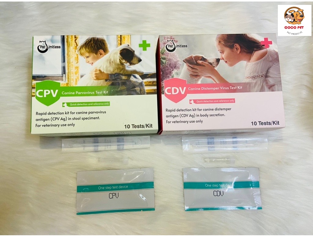 Bộ kit que test bệnh parvo và care cho chó mèo