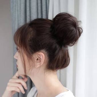 Tóc giả nữ đẹp-tóc giả búi tròn cao phong cách hàn quốc