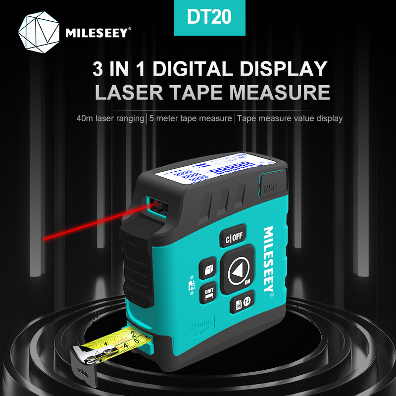 DT11 2 in 1 Laser Tape Measure HD LCD Display