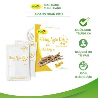 Hoàng Ngân Kiều PQA Giúp Thanh Nhiệt Giải Độc Dùng Cho Người Bị Huyết Nhiệt, Mụn Trứng Cá, Mụn Nhọt Hộp 12 Gói