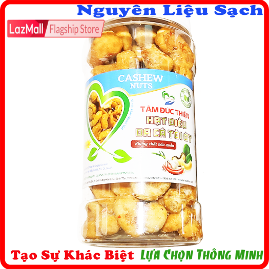 Hộp 230GR Hạt Điều Da Cá Rang Tỏi Ớt Tâm Đức Thiện Thực Phẩm Ăn Liền đồ ăn vặt Lazada bánh kẹo quà Tết