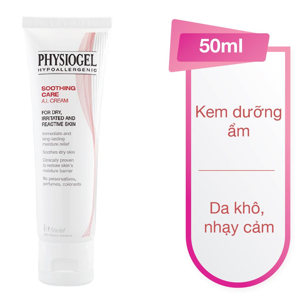 Physiogel hypoallergenic soothing care a.i. cream. kem dưỡng ẩm dành cho da khô và da nhạy cảm. tuýp 50ml