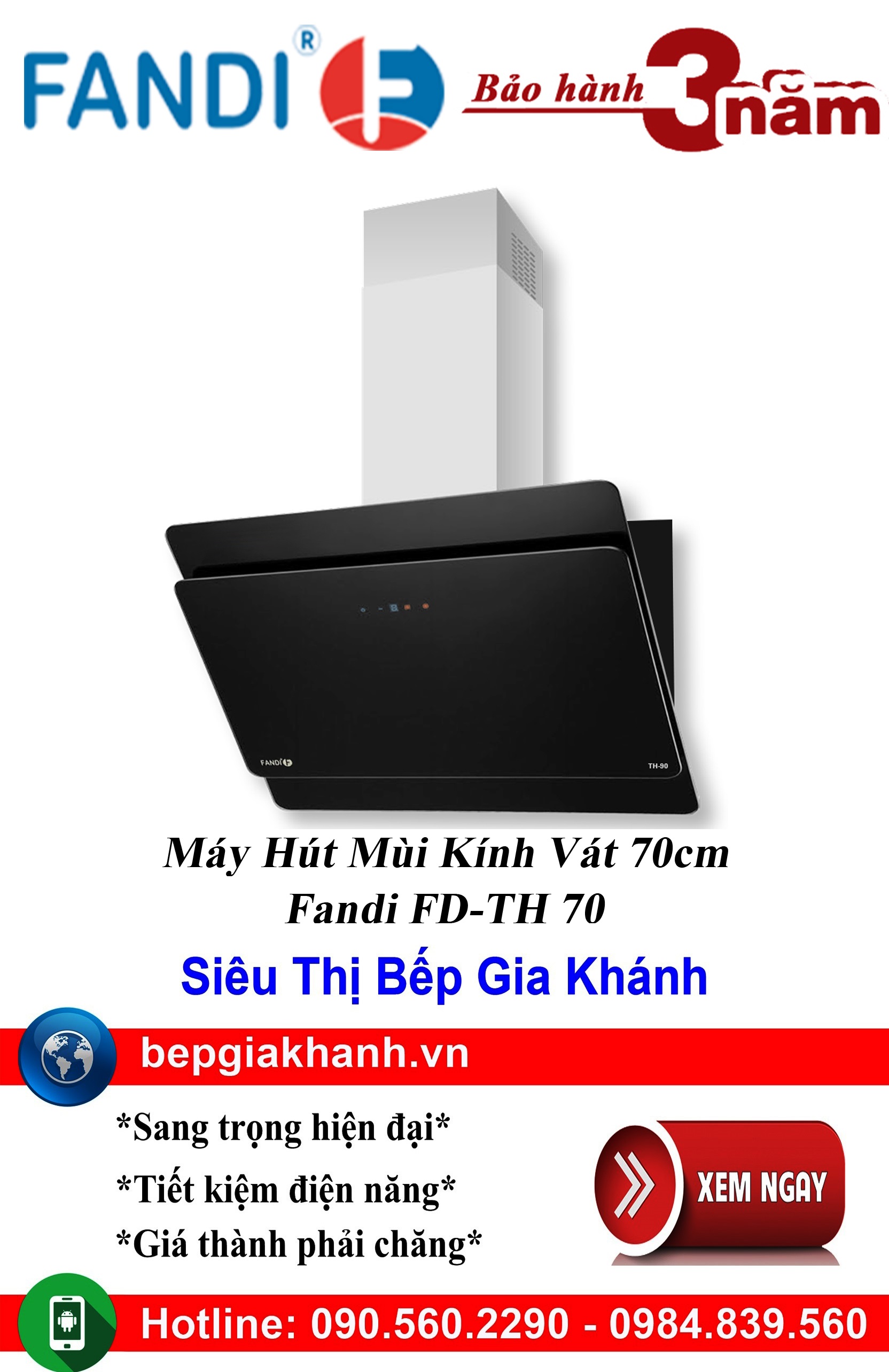 [HCM]Máy hút mùi kính vát 70cm Fandi FD-TH 70, máy hút mùi nhà bếp, máy hút mùi bếp, máy hút mùi kính cong, máy hút mùi canzy, máy hút mùi mini, máy hút mùi âm trần, máy hút mùi electrolux, may hut mui