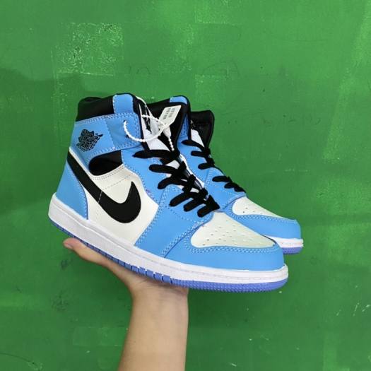 Giày JD Xanh Dương Nhạt, Giày thể thao air Jordan Xanh Dương cổ cao nam nữ full box bill