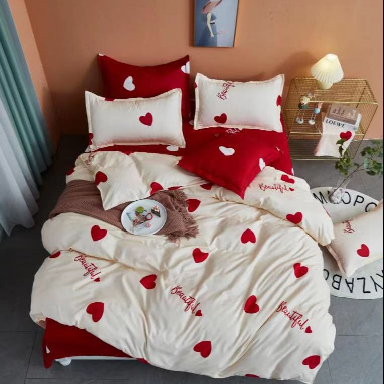 Bộ chăn ga gối cotton poly nhập khẩu 4 món đầy đủ kích thước giường nhiều màu sắc