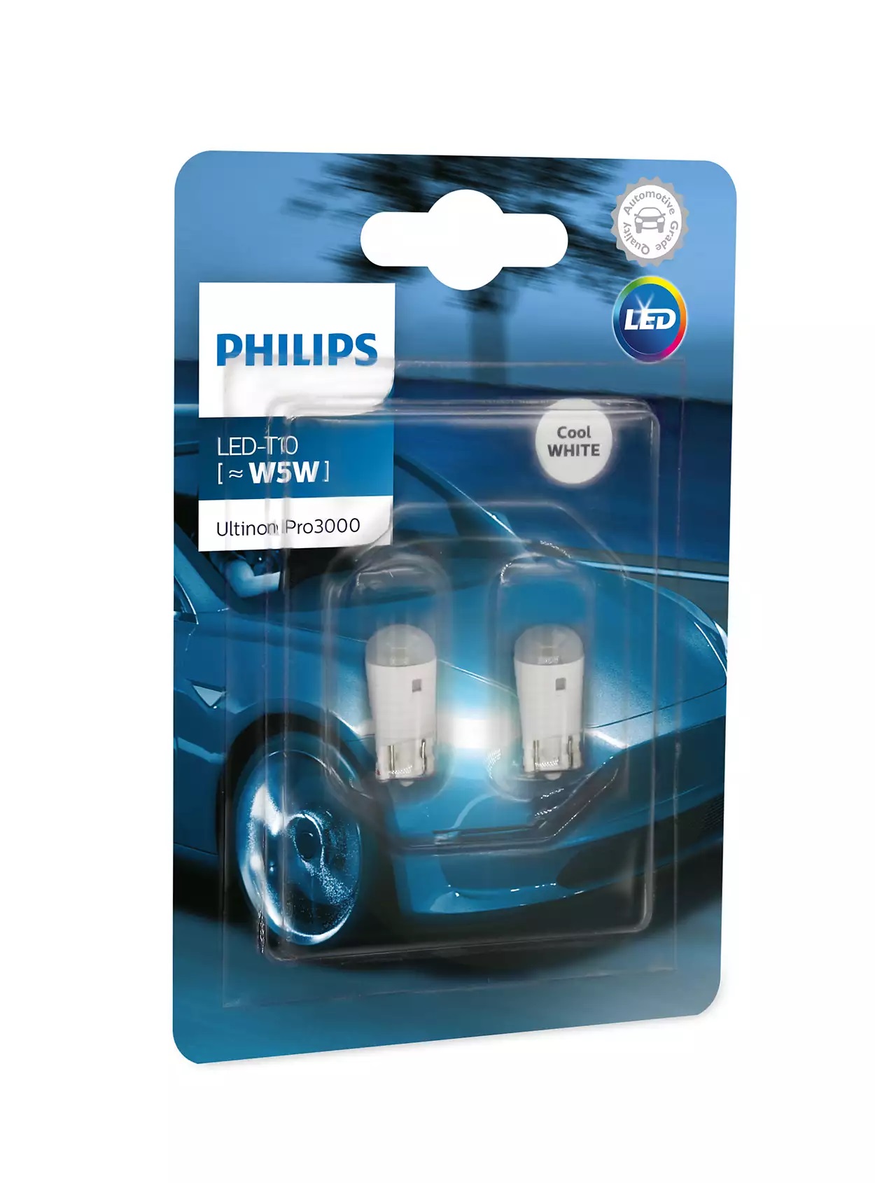 Đèn đèn tín hiệu và nội thất xe Philips T10 - W5W 11961U30CWB2 - 12V/0.6W - 6000K - Made in Taiwan