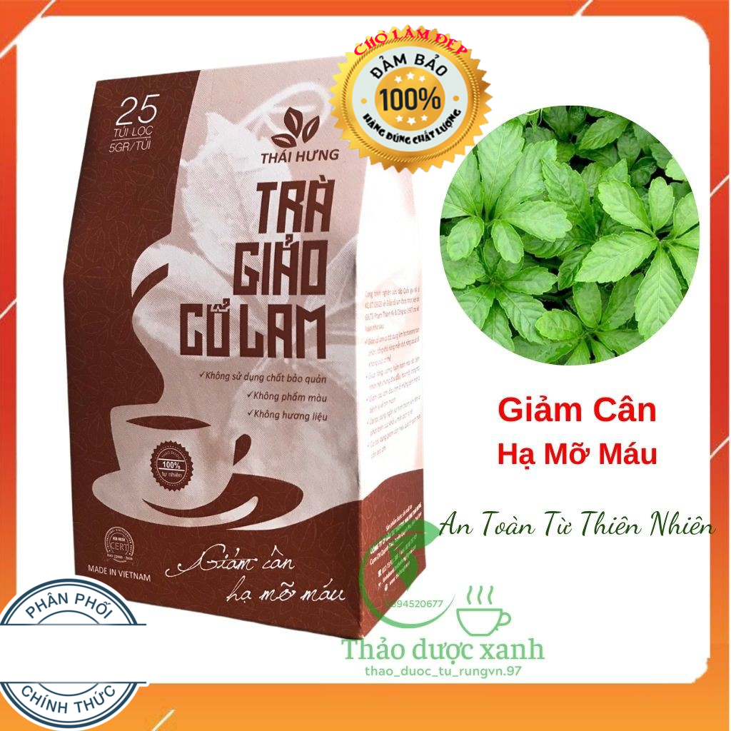 Trà giảo cổ lam thái hưng giảm cân hạ mỡ máu - hộp 25 túi lọc 5g
