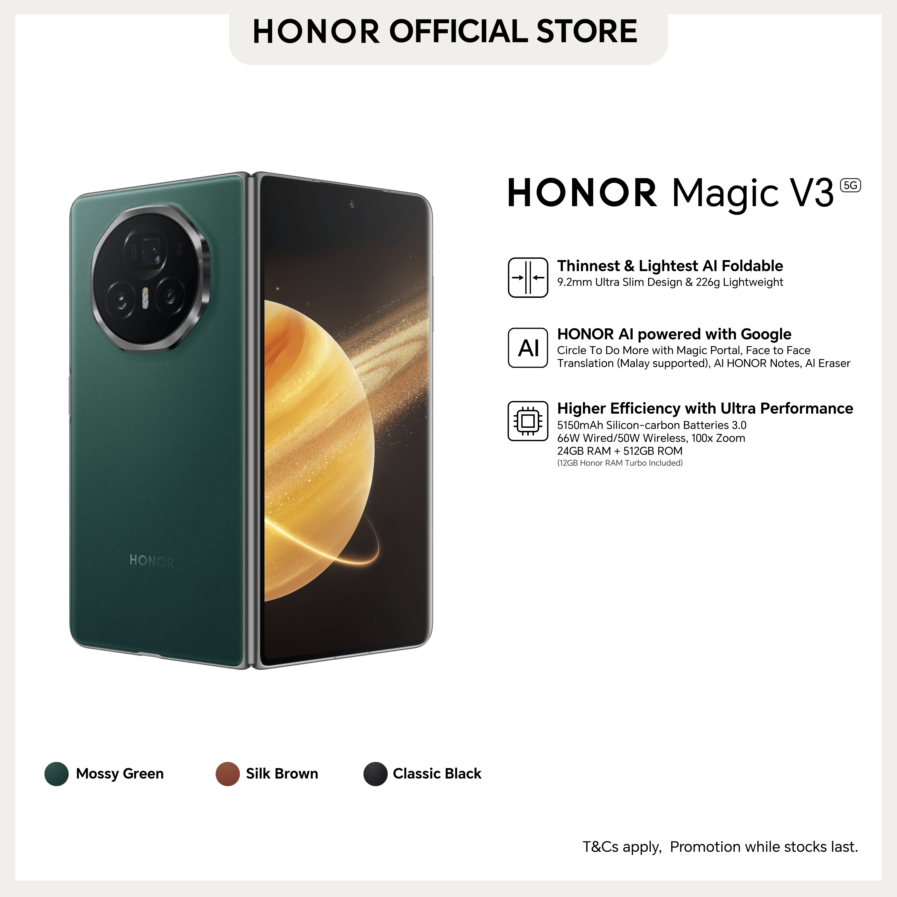 Shop Honor Magic V3 Global Version Black at Best Prices for Your