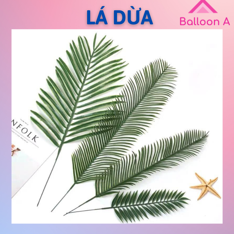 Lá dừa trang trí bóng bay tiệc sinh nhật, trang trí bàn tiệc decor