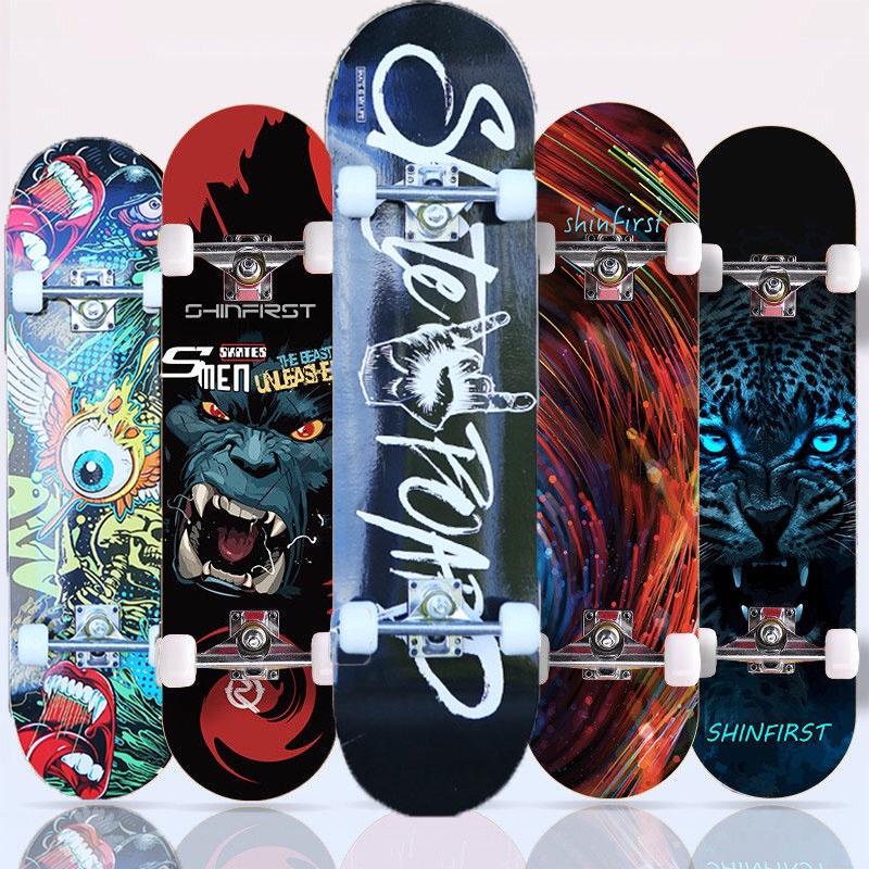 CHÍNH HÃNG GUROSS- VÁN TRƯỢT 80CM CÓ NHÁM - Ván Trượt Thi Đấu Mặt Nhám Bánh Cao Su Cỡ Lớn 80cm Chịu Lực 150kg