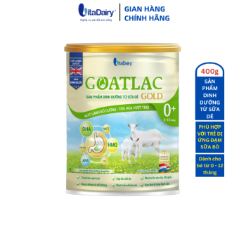 Sữa dê Goatlac Gold 0+ 400g dành cho trẻ dị ứng đạm sữa bò - VitaDairy