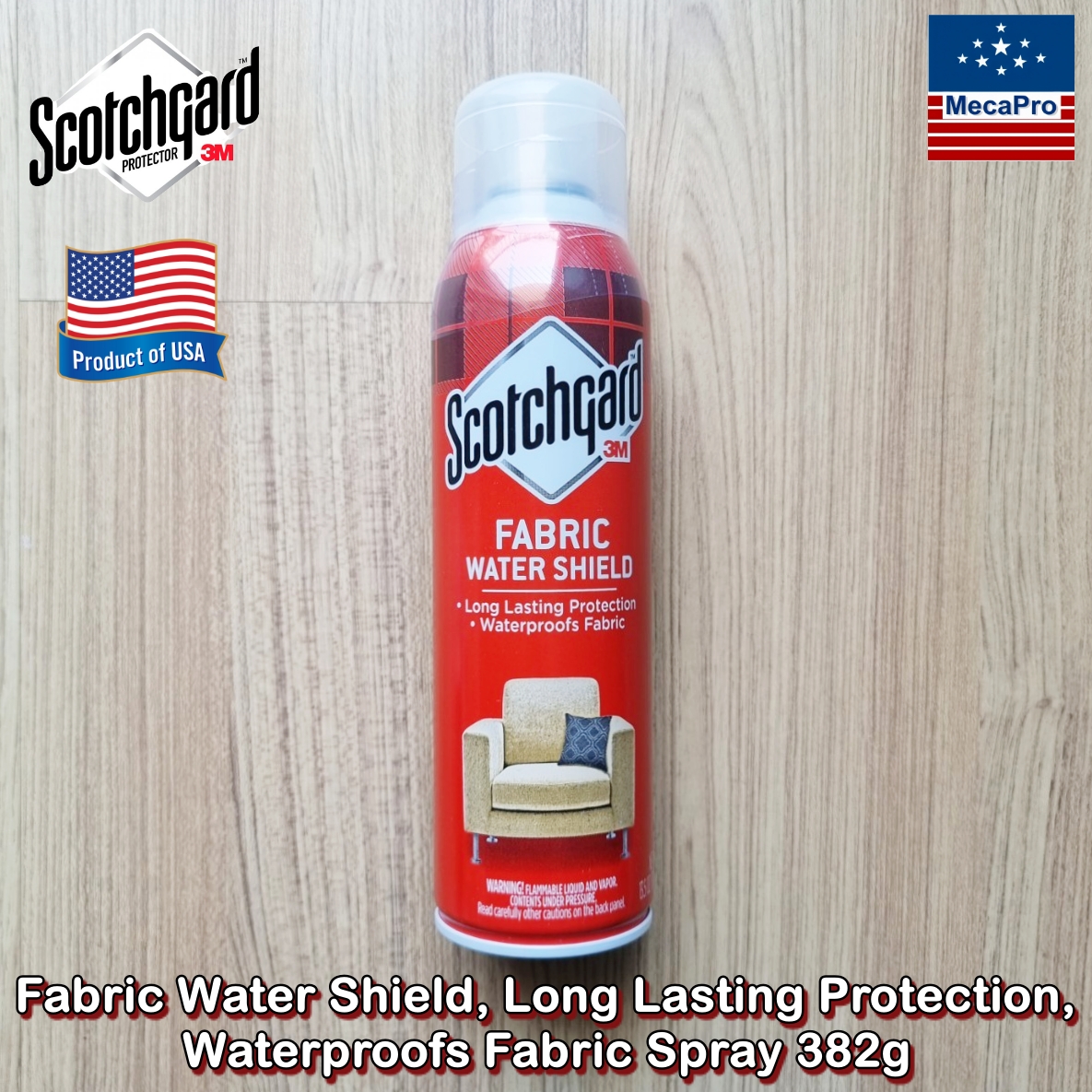 Scotchgard™ 3M Fabric Water Shield, Long Lasting Protection, Waterproofs Fabric Spray 382g สเปรย์เคลือบกันน้ำ เหมาะสำหรับเบาะ โซฟา เฟอร์นิเจอร์ รองเท้าและอื่นๆ ราคา 1,572 บาท*ส่งฟรี