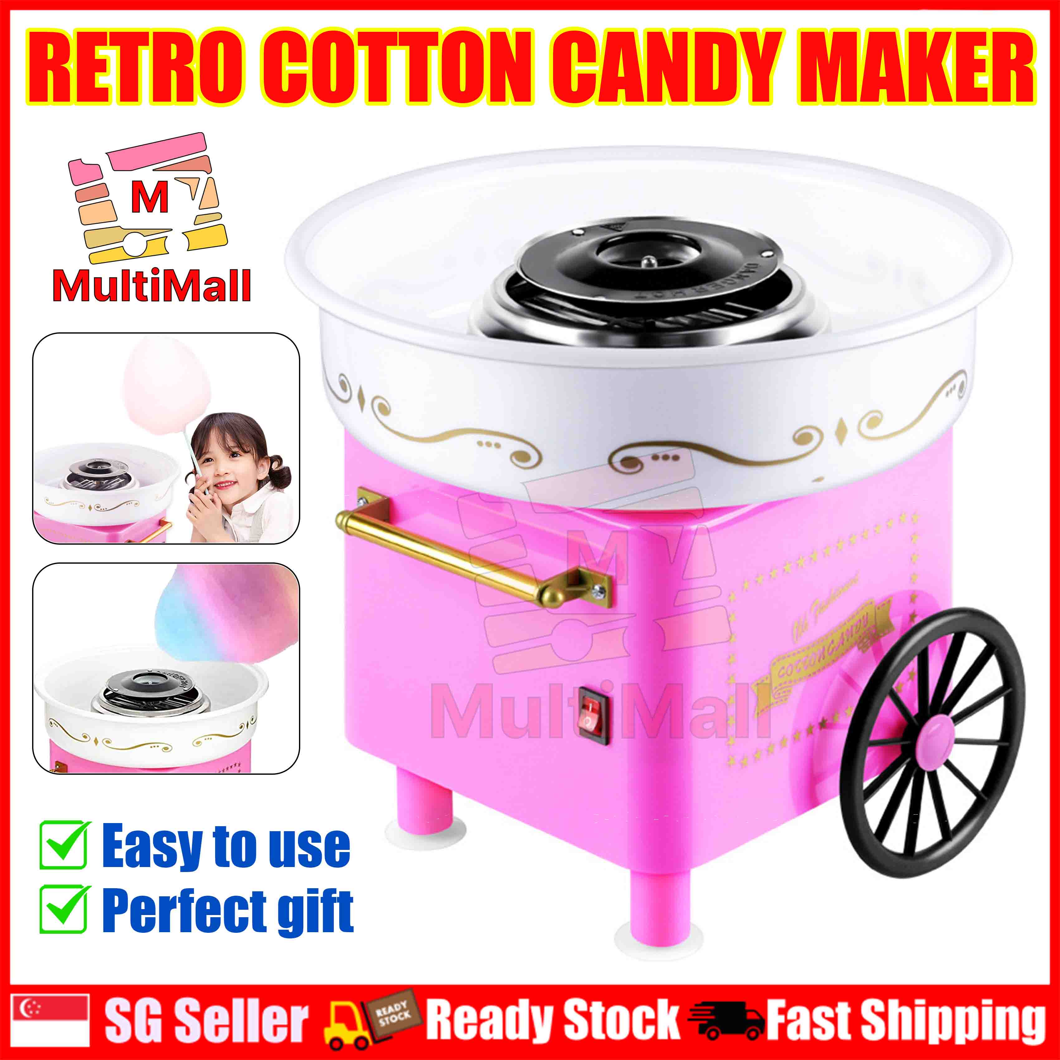 Mini Cotton Candy Maker For Kids - Retro Electric Diy Machine For