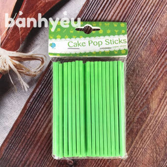 Que Kẹo Mút/Cake Pop 10cm (Túi 50 Que) Màu Xanh Lá Cây