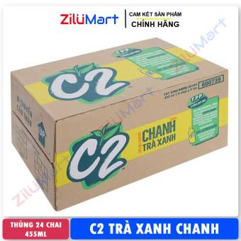 Nước trà xanh C2 hương chanh (thùng 24 chai) loại 455ml