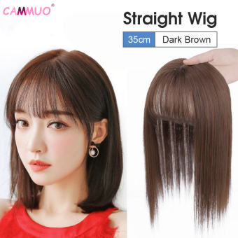 Cammuo hairpiece tóc giả cho tóc thật phụ nữ tóc thẳng toppers kẹp tóc ở phụ nữ tóc mái tóc giả dùng để nối tóc