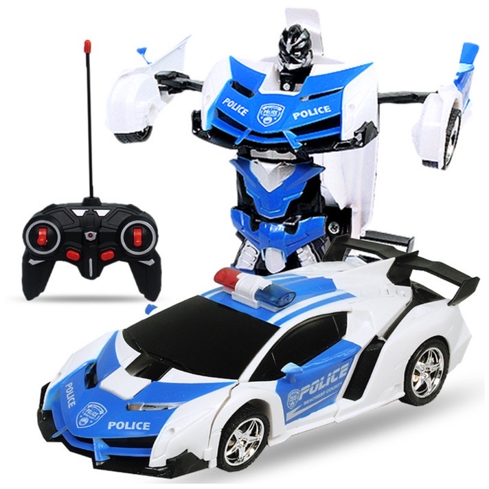 READY STOCK Remote Control 2 in 1 Sports Scale 1:18 Transformation Car Robot Models Deformation Car kereta mainan Race