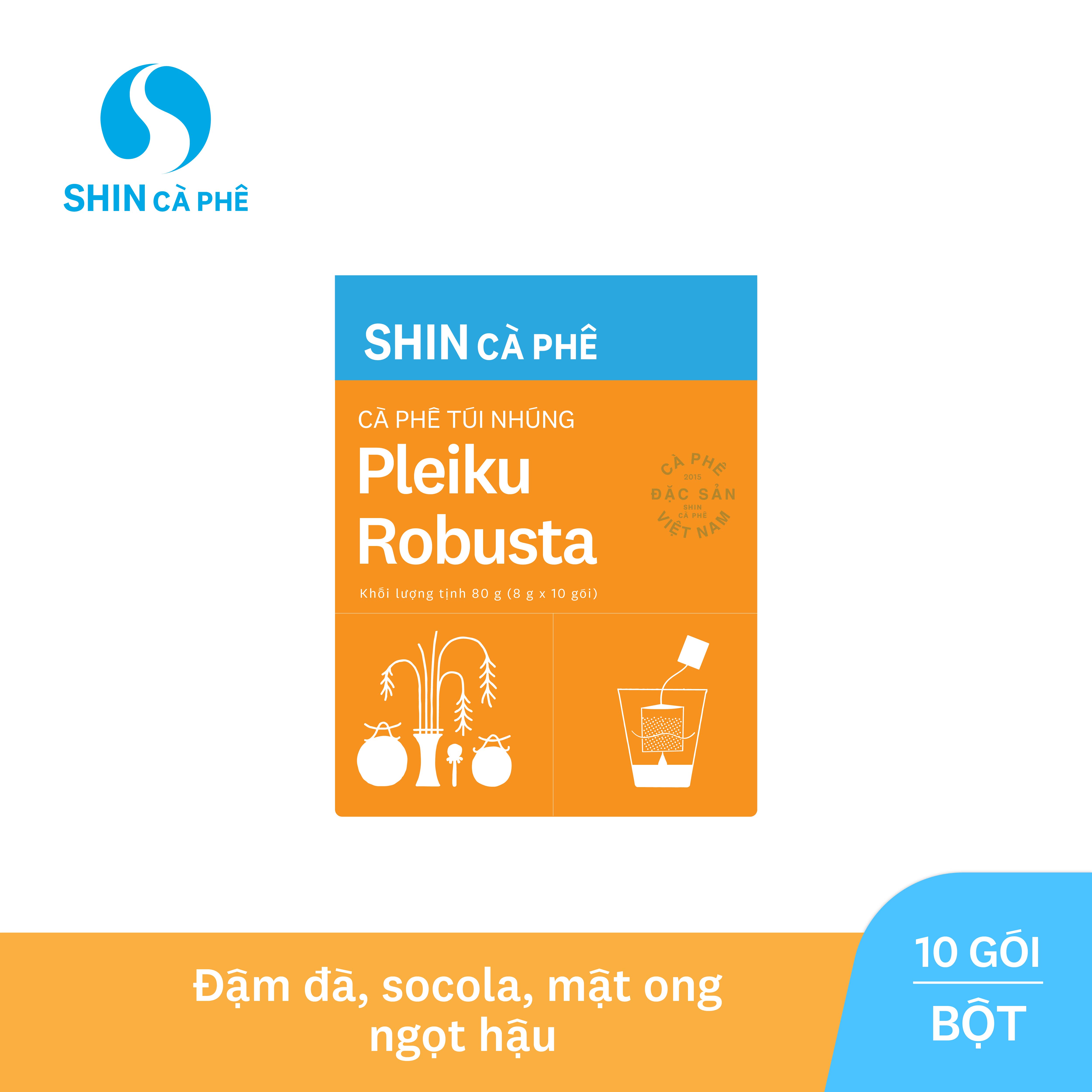 Shin cà phê - pleiku robusta cà phê túi nhúng đặc sản - hộp 10 gói
