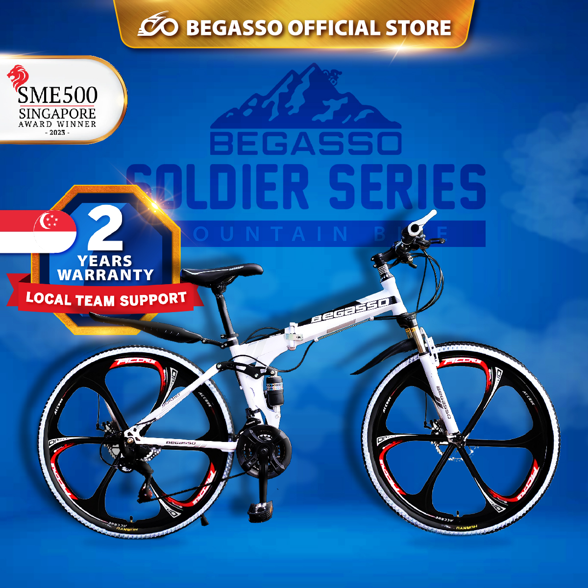 begasso foldable mountain bike