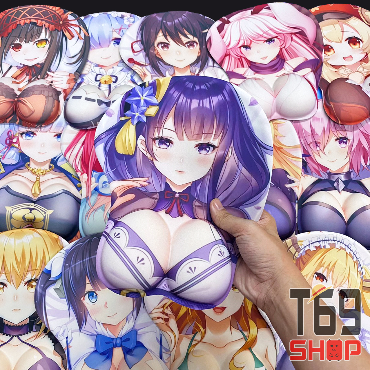 [39 mẫu] Lót chuột 3D silicon game Genshin Impact và nhiều mẫu Anime khác [T69 Shop]