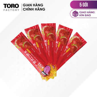 Bộ 5 gói nước súc miệng BJ ấm nóng hương dâu Xun Z Lan Kiss Hot - Gói 10ml  | TORO FACTORY