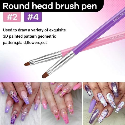 5pcs Nail Art Brush Set With Liners and Striping Brushes for - Etsy