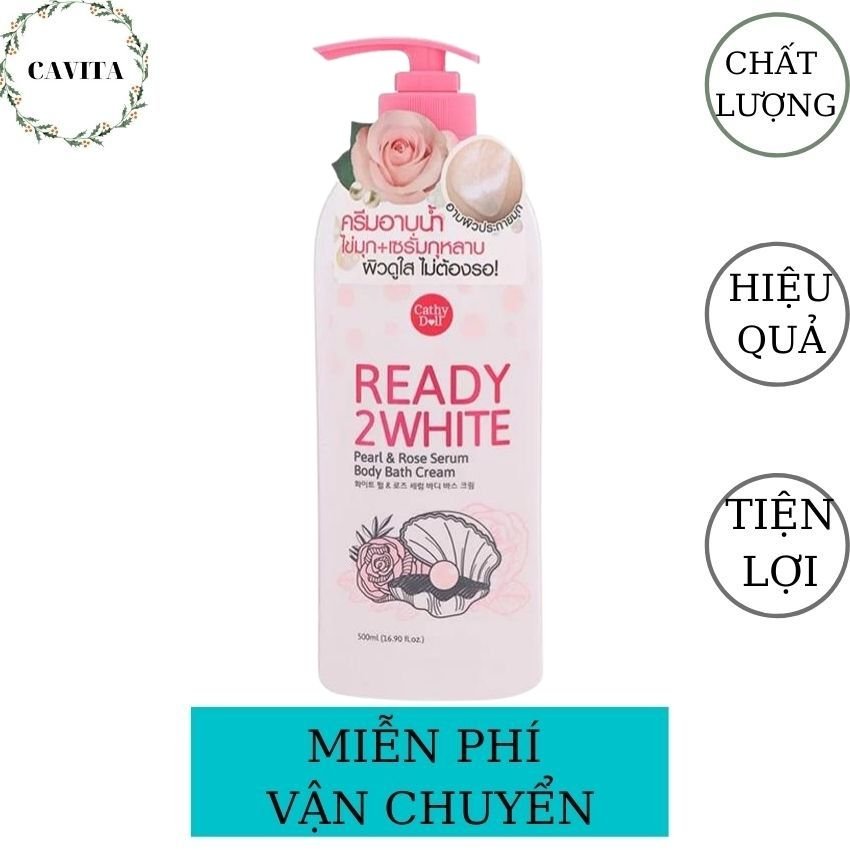 [FREESHIP] Sữa Tắm Trắng Da Ready 2 White Ngọc Trai 500ml Thái Lan CAVITA dưỡng ẩm  giúp da mềm mại trắng sáng