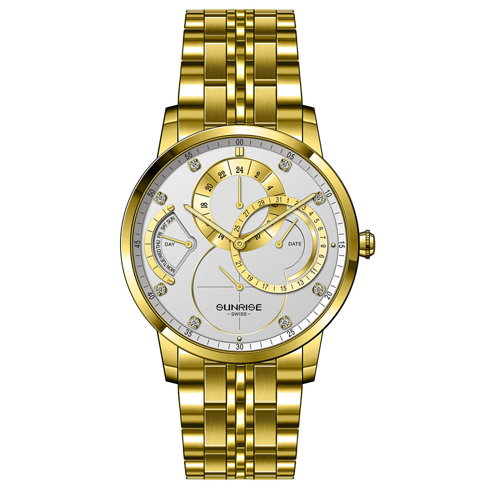 Đồng Hồ Nam Sunrise 1146SA A Full hộp , túi , thẻ bảo hành hãng , Sapphire chống xước , chống nước