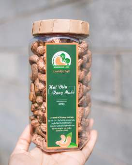 Hộp nắp giấy 350g Nguyên Hạt - Hạt điều Hoàng Linh Linh nhiều size thơm ngon giòn béo, rang mới hàng ngày