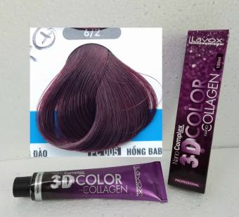 Nhuộm Lavox màu TÍM ÁNH ĐỎ (TẶNG KÈM OXY TRỢ NHUỘM) nhuộm Lavox tím color 3D Nano Collagen