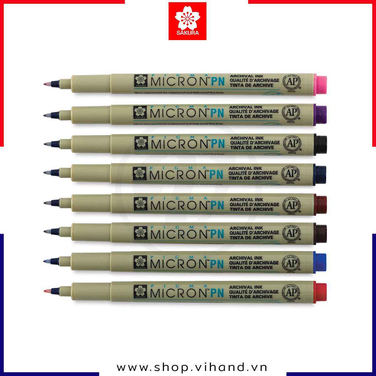 Bút line đi nét linh hoạt Sakura Pigma Micron PN - Ngòi 0.2mm đến 0.5mm
