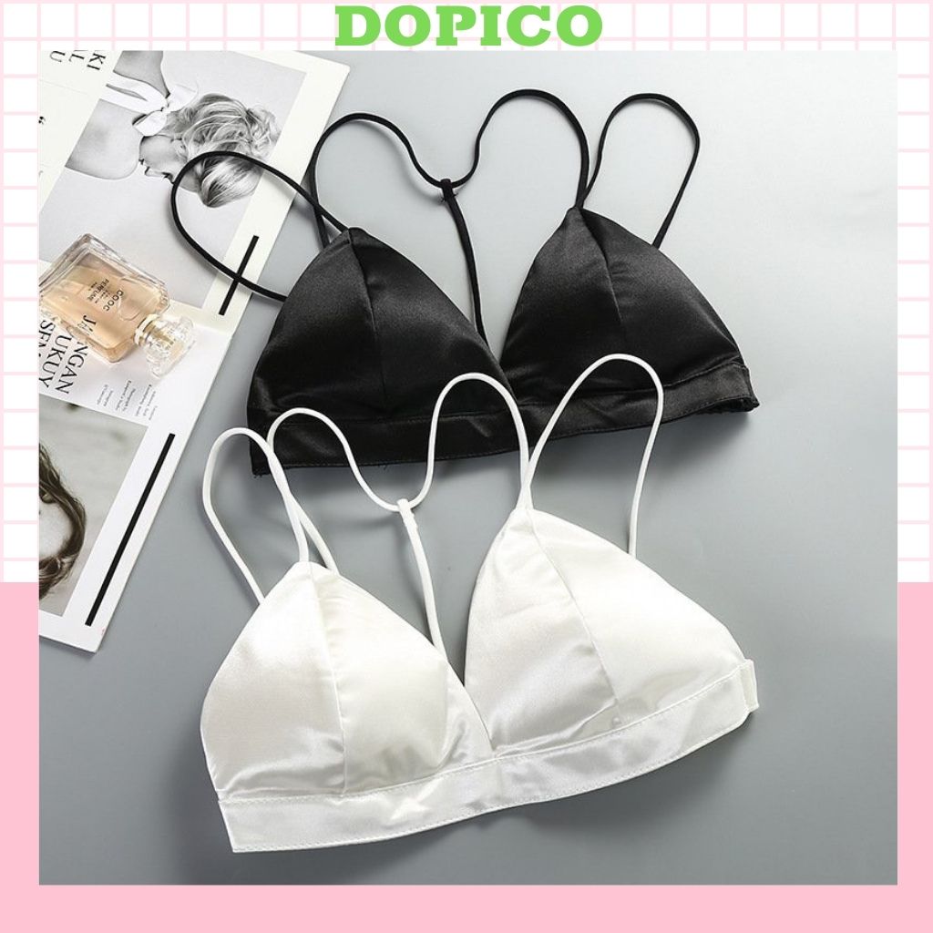 Áo Bra 2 Dây - Áo bra satin bản nhỏ 2 dây DOPICO sexy quyến rũ 9604