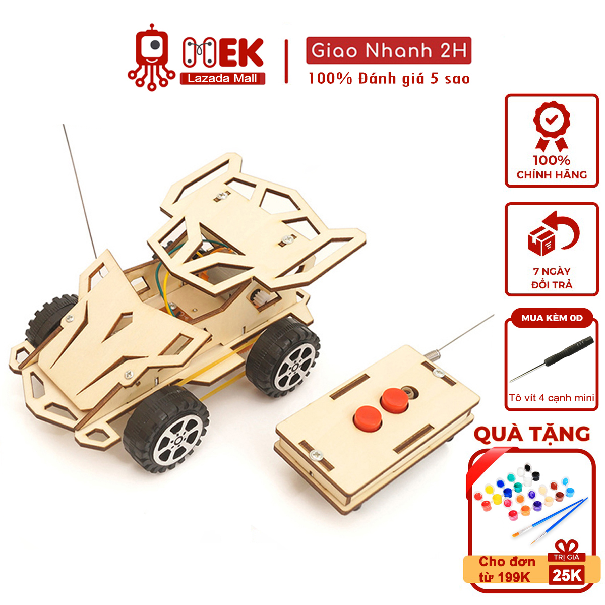 Đồ chơi trẻ em MEKVN bộ lắp ráp mô hình xe đua điều khiển từ xa chạy điện C-20A bằng gỗ phát triển trí tuệ sáng tạo thông minh thí nghiệm khoa học kĩ thuật theo phương pháp giáo dục STEM cho bé trai bé gái tự làm thủ công