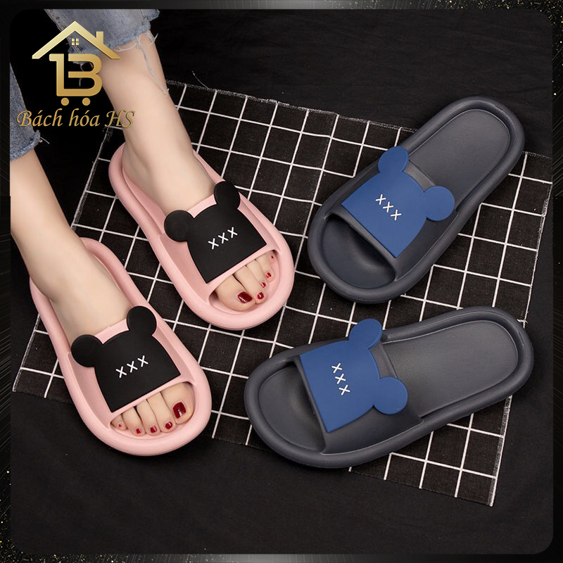 Dép nữ gấu dễ thương 4 màu đen vàng can hồng đế bánh mỳ,size từ 36-41