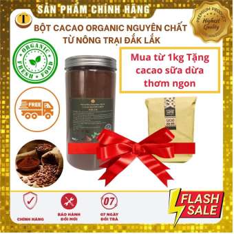 Cacao, 500g bột ca cao nguyên chất organic Daklak chất lượng thơm ngon đậm đà hỗ trợ giảm cân, tăng cân, cacao làm bánh