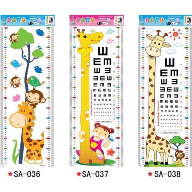 thước đo chiều cao thông minh dán tường cho các bé