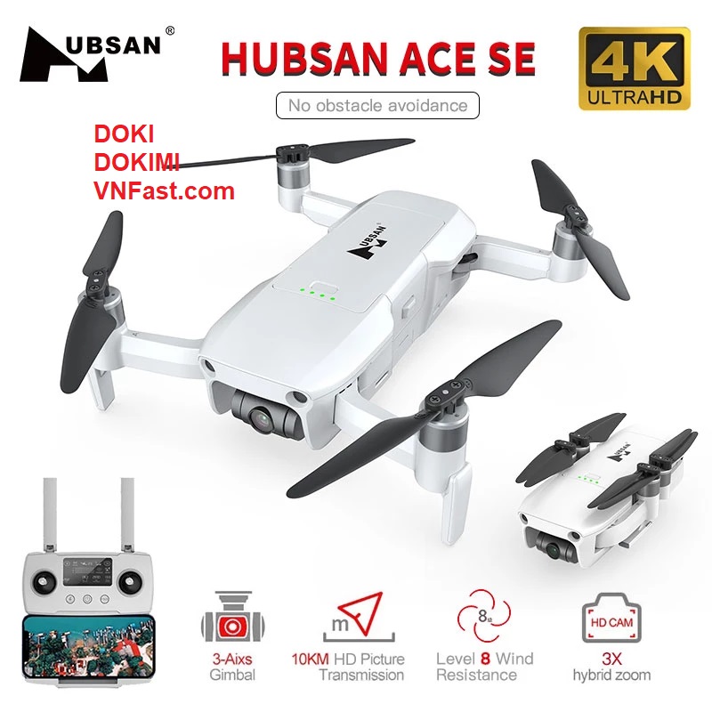Flycam hubsan ace se - camera 4k gimbal 3 trục - 10km - chính hãng