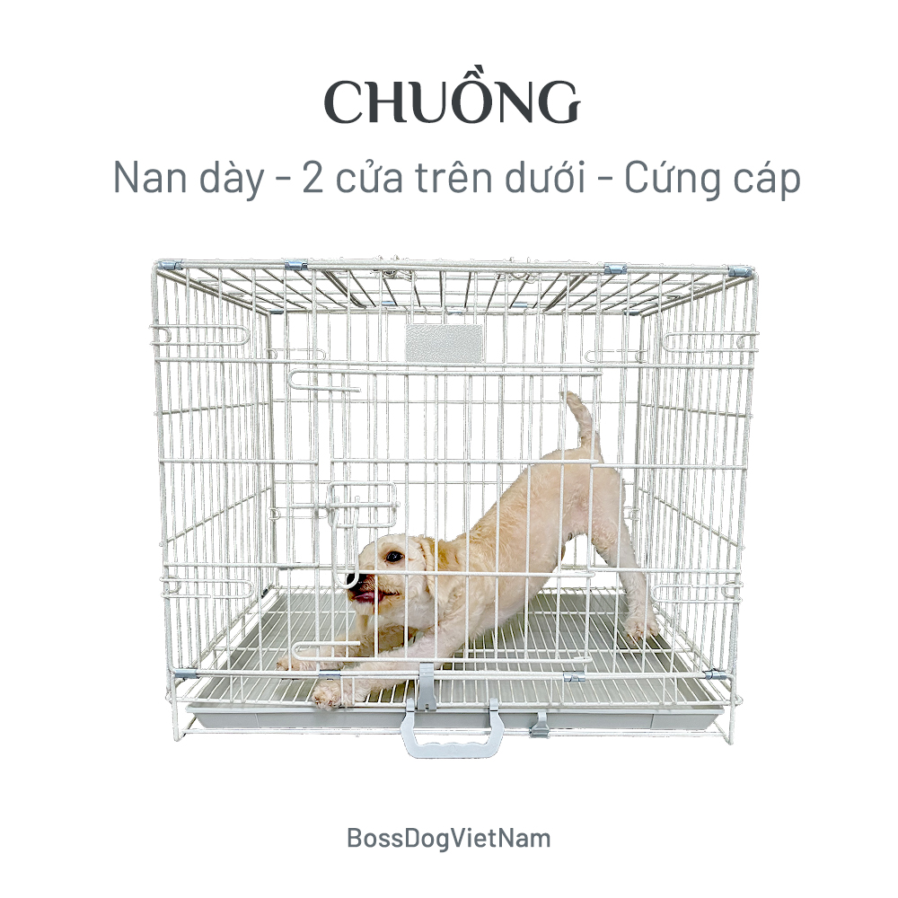 Chuồng chó sơn tĩnh điện nan dày 45x60cm - Phù hợp mọi dòng Poodle, Pom, Pug, Shiba, Chihuahua, Corgi v.v | BossDog