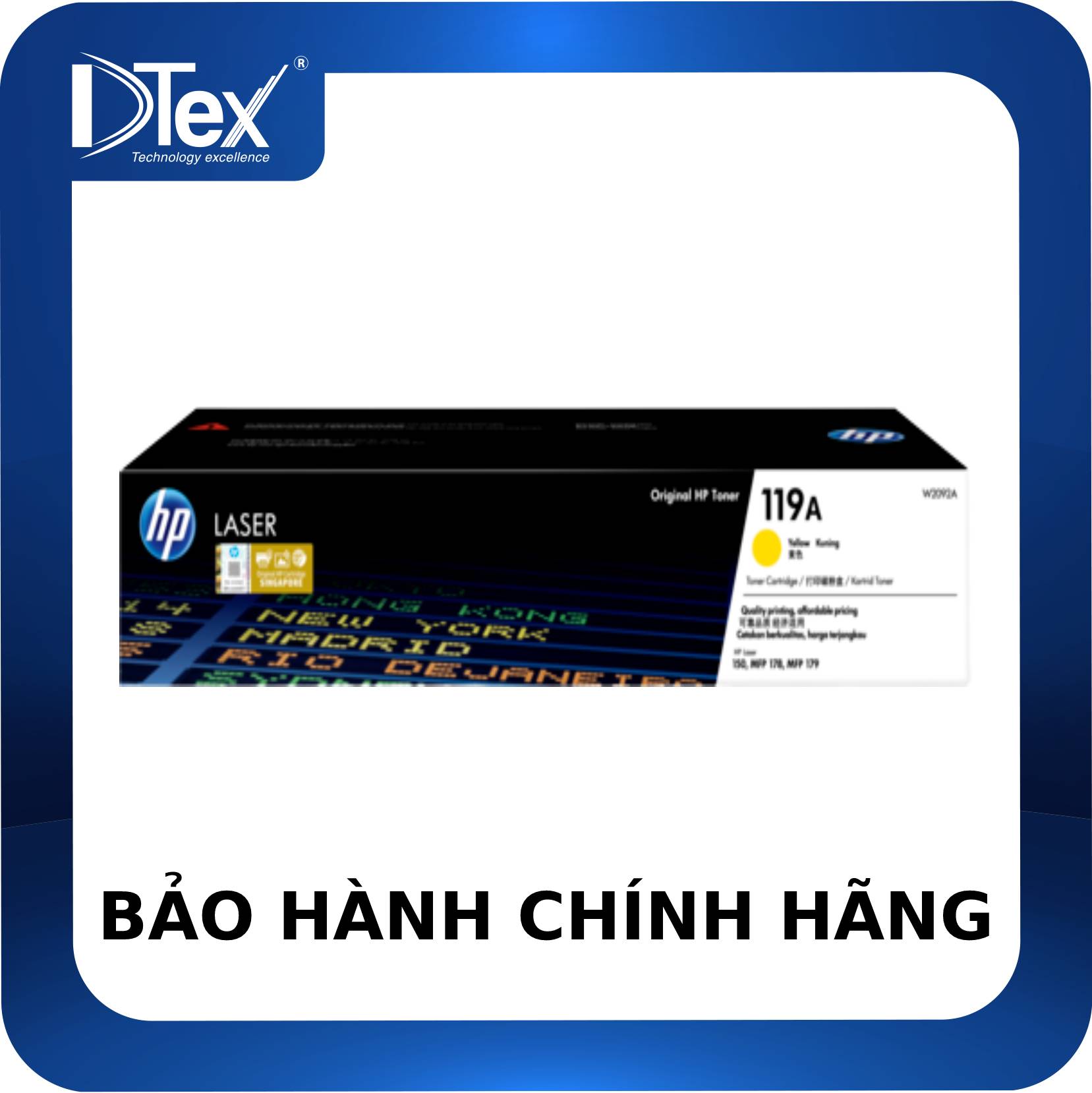 Mực in HP 119A Yellow Original Laser Toner Cartridge (W2092A) - Hàng Chính Hãng